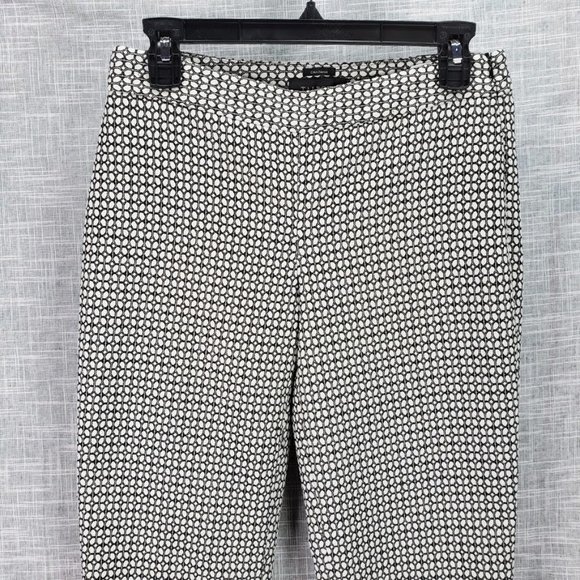 Talbots Chatham Ankle Pants Size 2 Black White - Picture 2 of 4